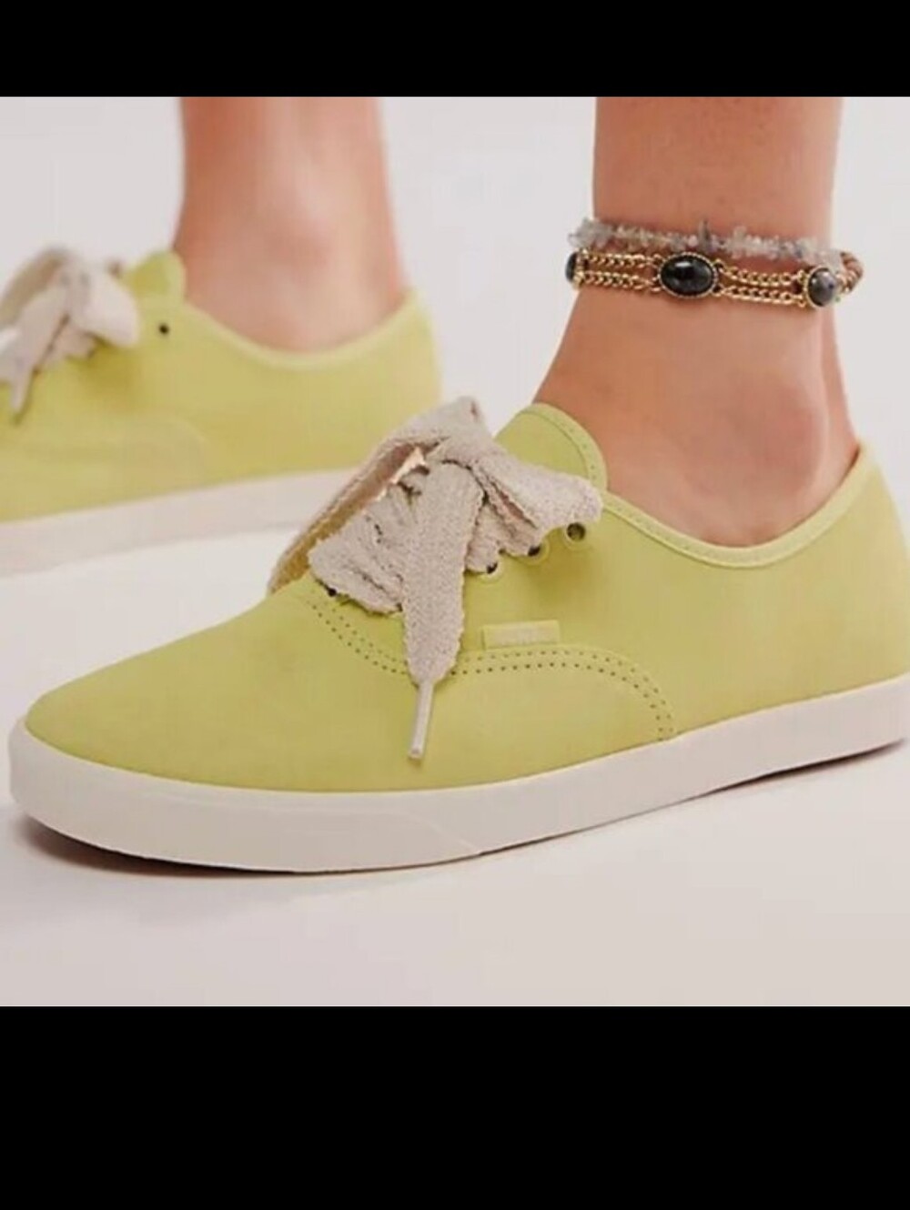 NEW VANS  lowpro suede sneakers Lime Green SZ M 8.5  W 10, Chunky Laces